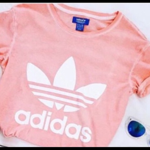 pink adidas crop top